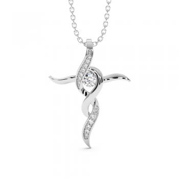 Pandantiv Cruciulita cu Diamante de 0.16 ct