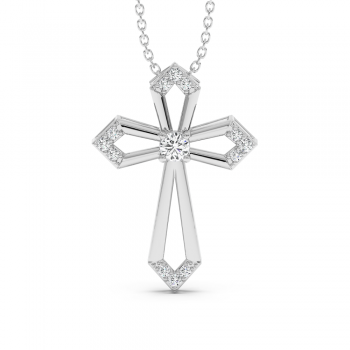 Pandantiv Cruciulita cu Diamante de 0.24ct
