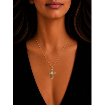 Pandantiv Cruciulita cu Diamante de 0.39ct