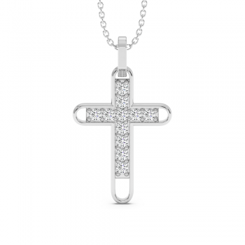 Pandantiv Cruciulita cu Diamante de 0.44ct