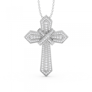 Pandantiv Cruciulita cu Diamante de 0.58ct