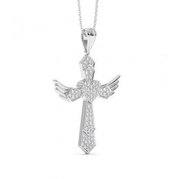 Pandantiv Cruciulita cu Diamante de 0.88ct