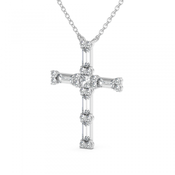 Pandantiv Cruciulita cu Diamante de 0.91 ct