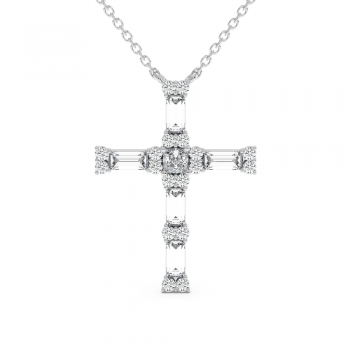 Pandantiv Cruciulita cu Diamante de 0.91 ct