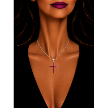 Pandantiv Cruciulita cu Rubine de 1.12 ct