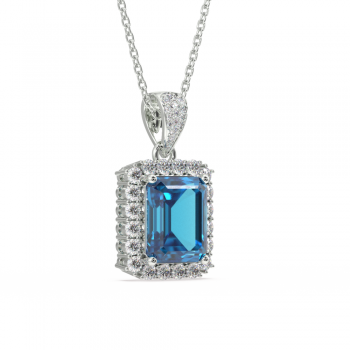 Pandantiv cu Blue Topaz de 6.95 ct si diamante de 0.99 ct
