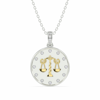 Pandantiv cu diamante de 0.12 ct Zodia Balanta