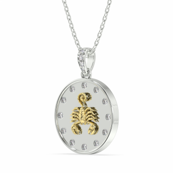 Pandantiv cu diamante de 0.12 ct Zodia Scorpion