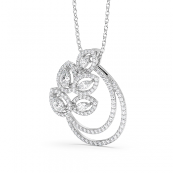 Pandantiv cu Diamante Pear Cut de 0.40ct, Diamante Marquise Cut de 0.30ct si Diamante Rotunde de 0.80ct