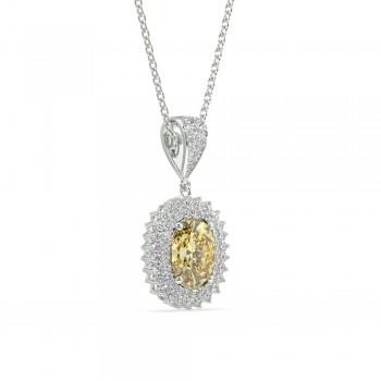 Pandantiv cu Safir Galben de 2.42 ct si diamante de 0.53 ct
