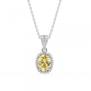 Pandantiv cu Safir Galben de 2.42 ct si diamante de 0.25 ct