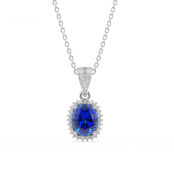 Pandantiv cu Tanzanit de 2.42 ct si diamante de 0.25 ct