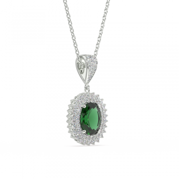 Pandantiv cu Smarald de 2.42 ct si diamante de 0.53 ct