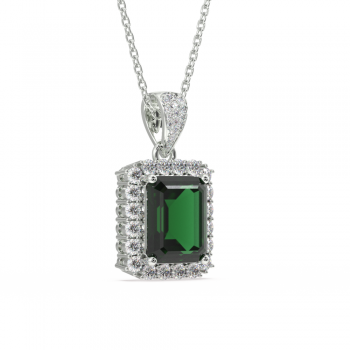 Pandantiv cu Smarald de 6.95 ct si diamante de 0.99 ct