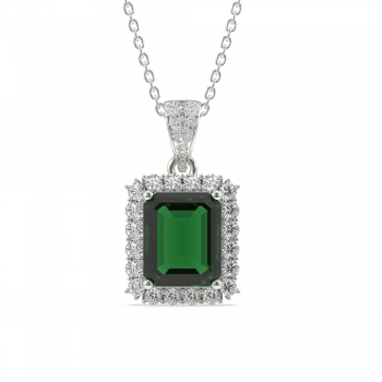 Pandantiv cu Smarald de 6.95 ct si diamante de 0.99 ct