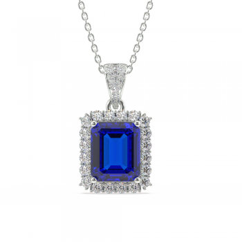Pandantiv cu Tanzanit de 6.95 ct si diamante de 0.99 ct