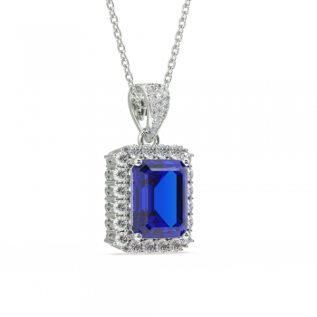 Pandantiv cu Tanzanit de 6.95 ct si diamante de 0.99 ct