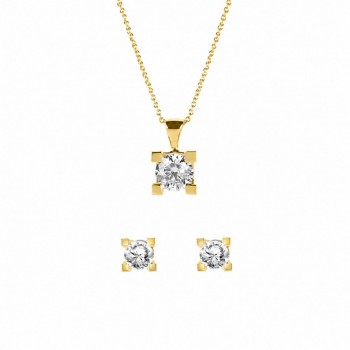 Set cu diamante albe de 0.38 ct