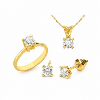 Set cu diamante albe de 1.30 ct