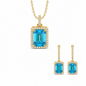Set cu Diamante de 0.62 ct si Topaz de 5.93 ct