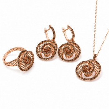 Set de Bijuterii cu Diamante  Brown de 2.89 ct