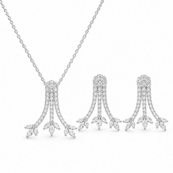 Set de Bijuterii cu Diamante rotunde de 3.30 ct si diamante Marquise de 0.89 ct