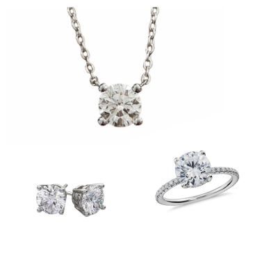 Set de bijuterii Solitaire cu diamante de 5.62 ct 