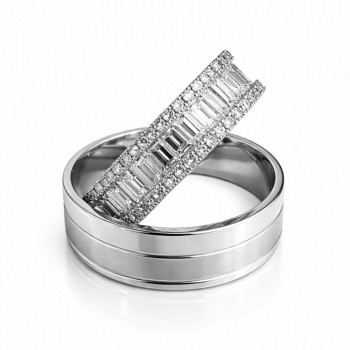 Verighete cu Diamante Baget de 1.99 ct si diamante rotunde de 0.76 ct